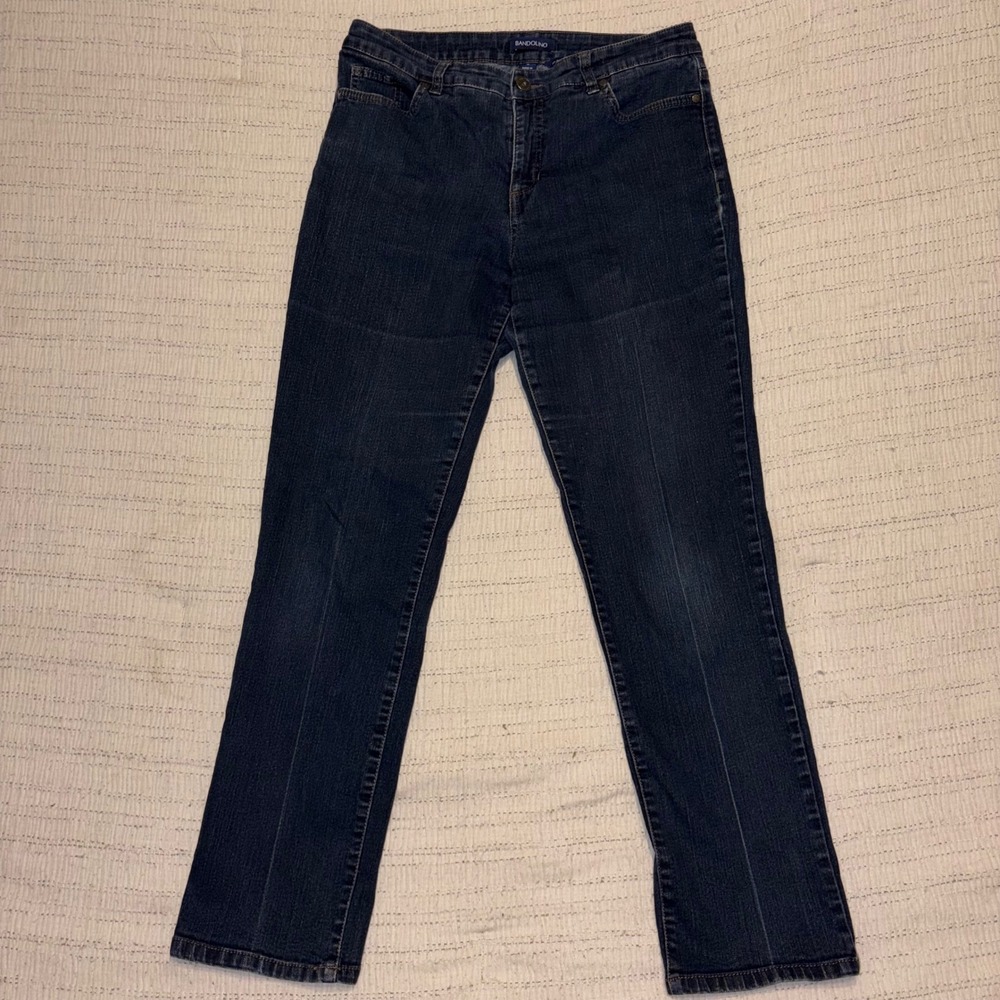 Bandolino Mandie Dark Wash Straight Leg Jeans Womens Size 10 Denim 526-572